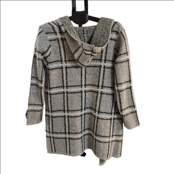 Fortune And Ivy Cozy Plaid Hooded Cardigan - Picture 2 of 4